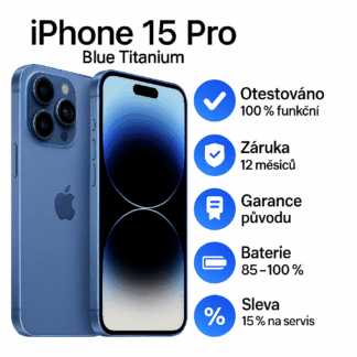 iPhone 15 Pro Blue Titanium – se zárukou a garancí kvality