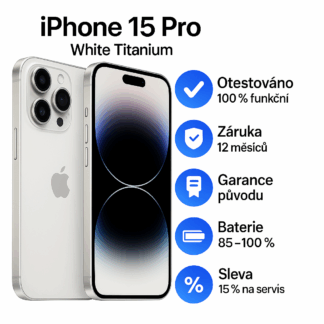 iPhone 15 Pro White Titanium – se zárukou a garancí kvality