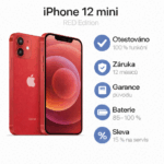 iPhone 12 mini RED Edition – červený Apple iPhone s 5,4″ OLED displejem, testovaný, záruka 12 měsíců
